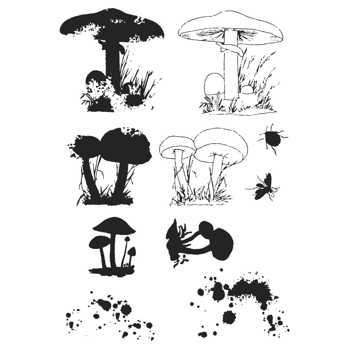 sizzix-framelits-painted-pencil-mushrooms-pilz-stempel-set image 2