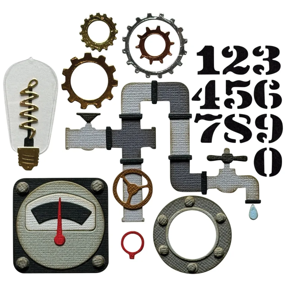 sizzix-thinlits-vault-industrial-stanzen-37tlg-tim-holtz-zahnrad image 1