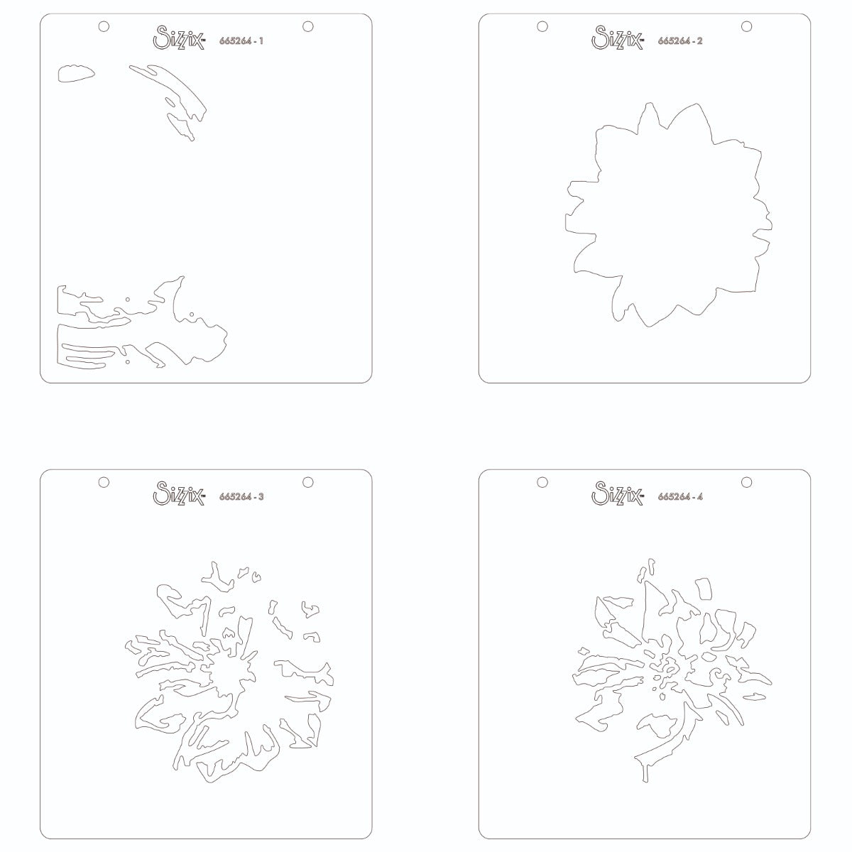 sizzix-layered-stencils-painted-flower-schablonen-4er-blumen image 2