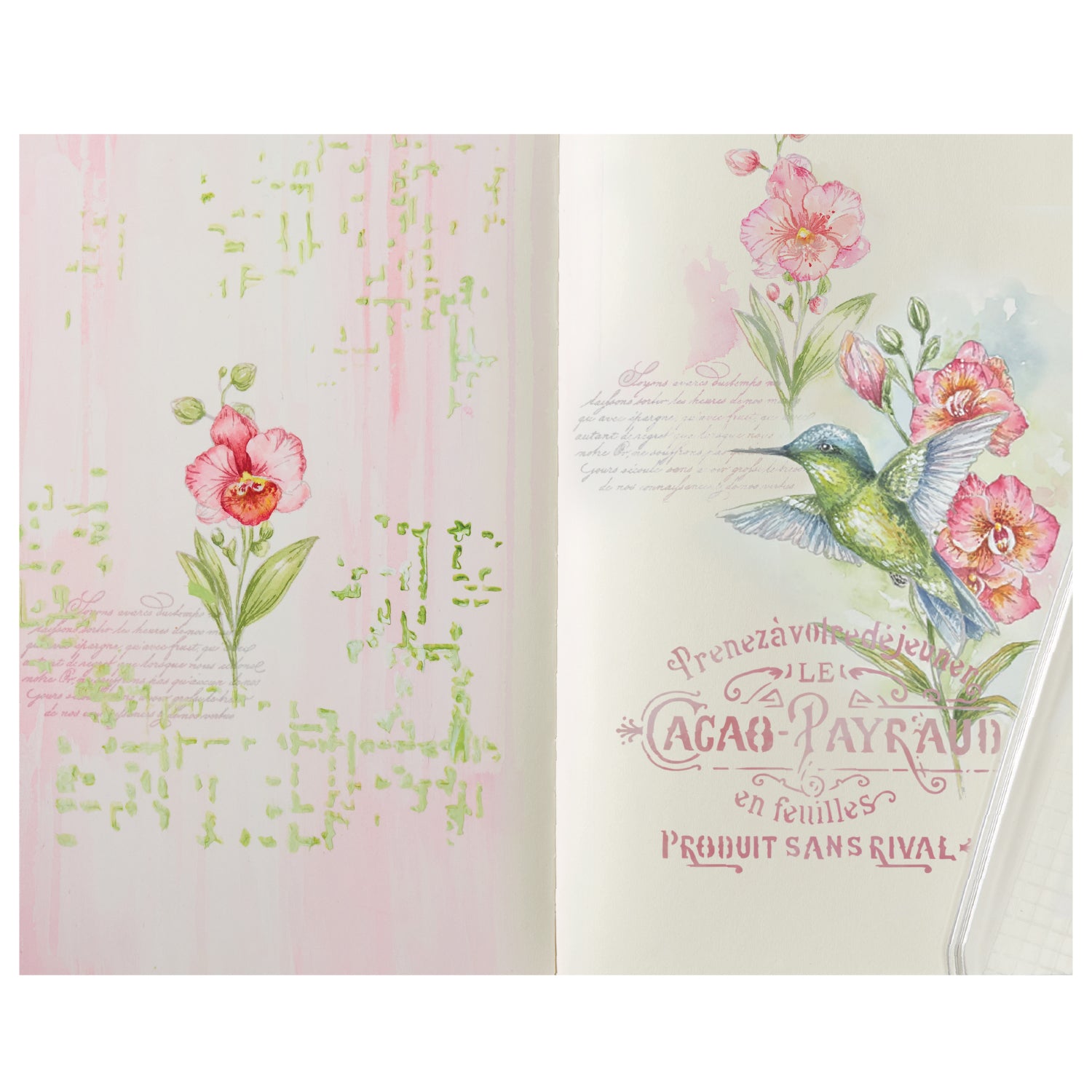 sizzix-studio-hummingbird-orchids-clear-stamps-stempel-3er-set image 1