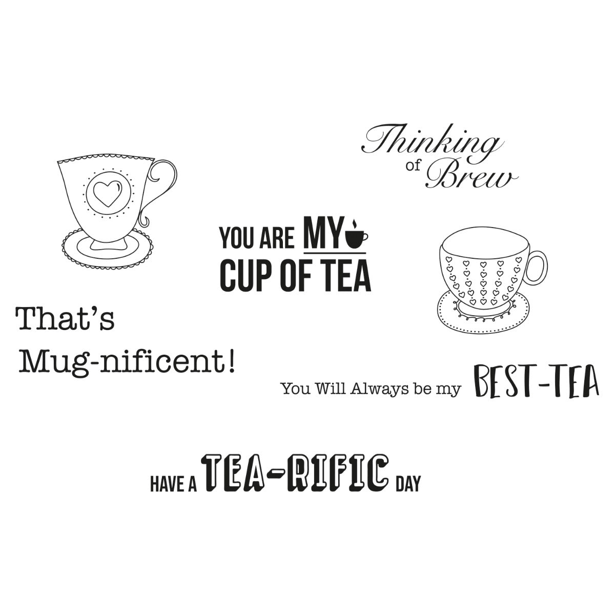 sizzix-clear-stamps-tea-rific-stempelset-7-teilig-teetassen image 1