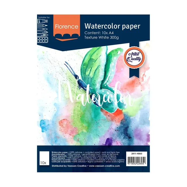 vaessen-florence-aquarellpapier-a4-wei-300g-10-blatt-strukturiert image 1
