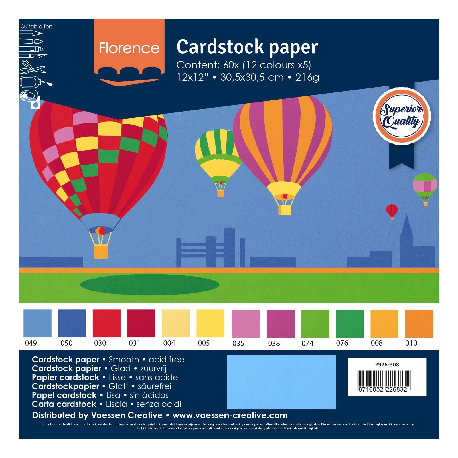 vaessen-florence-cardstock-basic-mix-30-5cm-60-blatt-glatt image 5