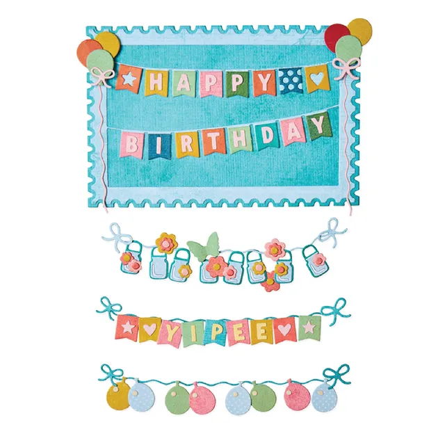 sizzix-thinlits-snap-and-swap-banner-stanzschablonen-20tlg-party image 1