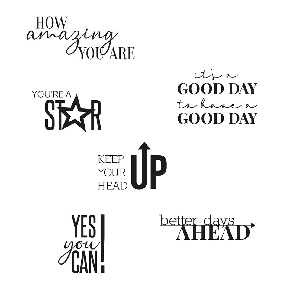 sizzix-clear-stamps-positive-signs-stempelset-6tlg image 1