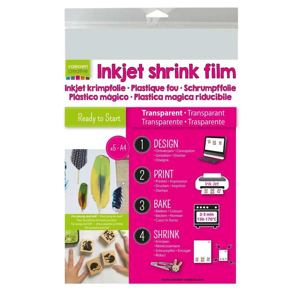 vaessen-florence-schrumpffolie-a4-transparent-5-bogen-inkjet image 1