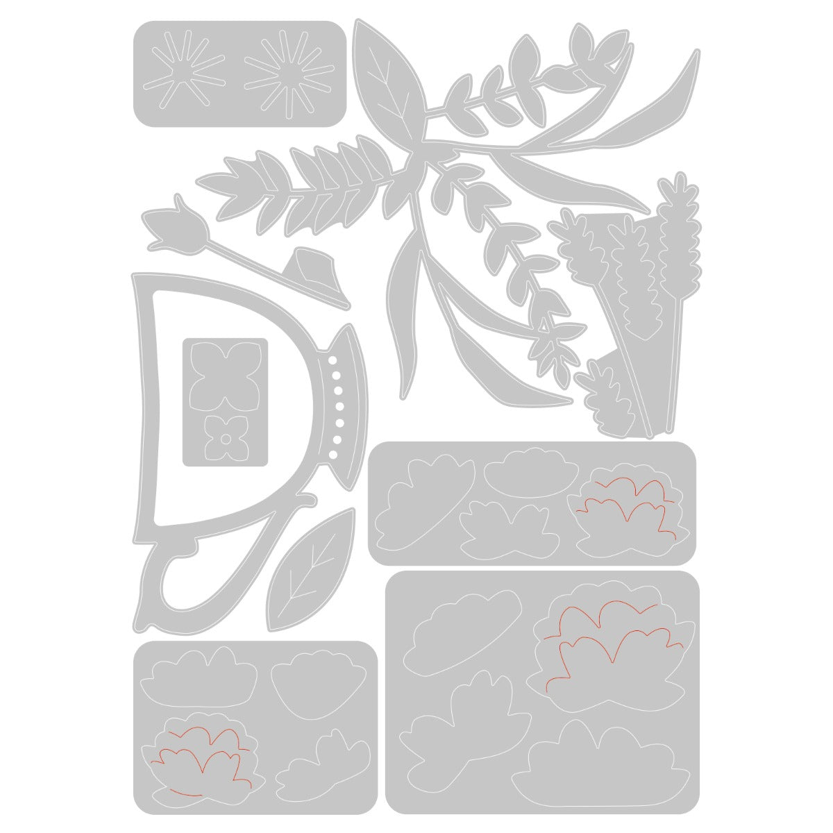 sizzix-thinlits-tea-time-stanzschablone-10er-set-floral image 2