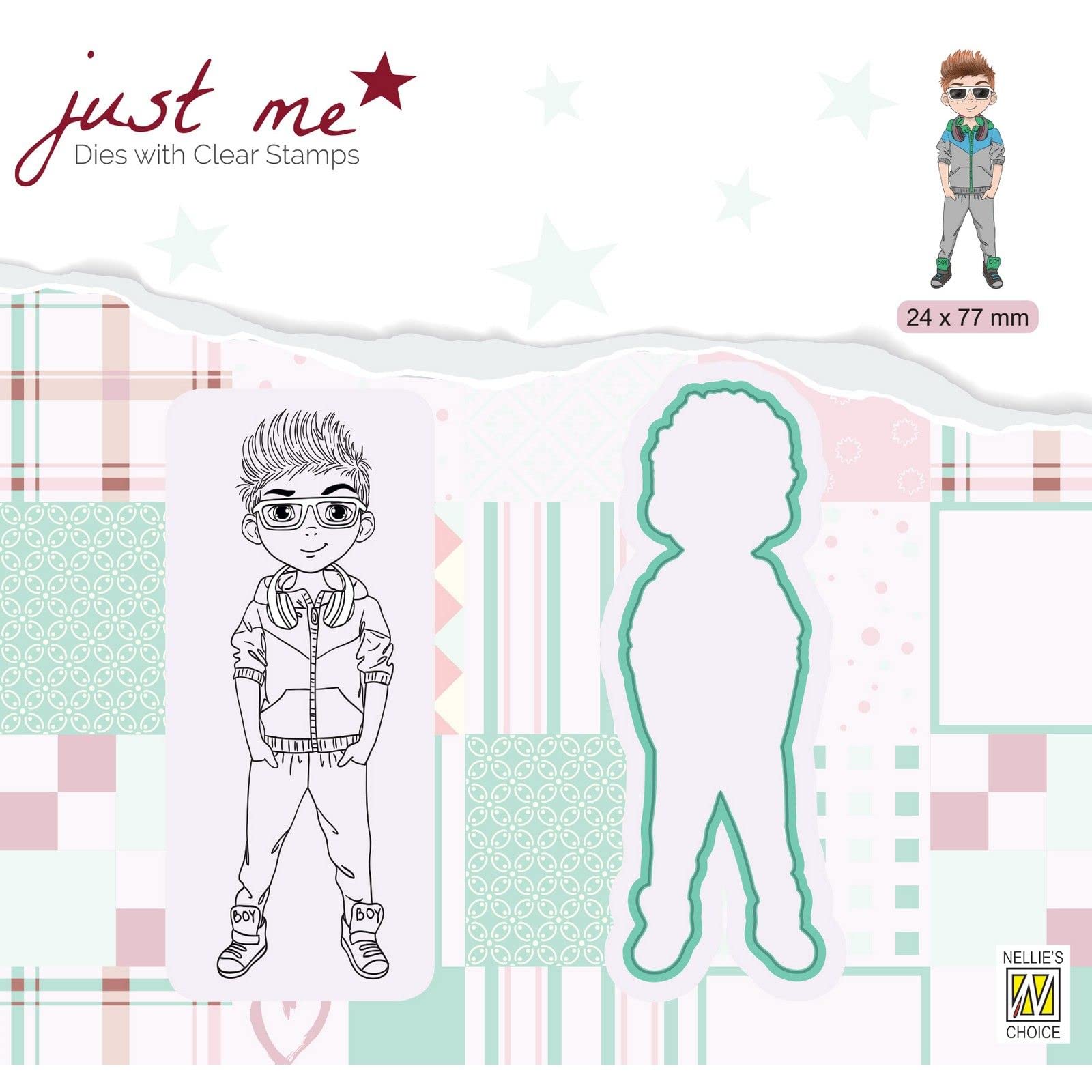 nellie-s-choice-stanzform-junge-mit-hund-24x77mm-stempel image 1