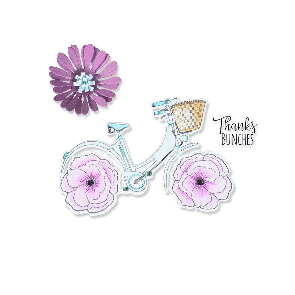 sizzix-framelits-thankful-bicycle-stanzformen-4-tlg-mit-stempel image 1