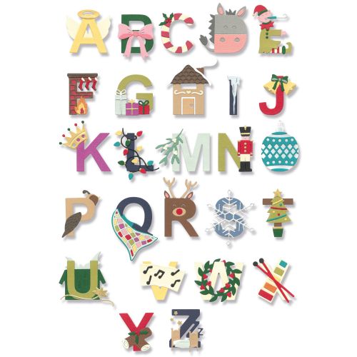 sizzix-thinlits-stanzformen-christmas-alphabet-26-teilig image 1