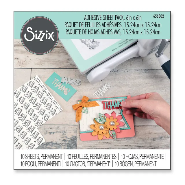 sizzix-adhesive-sheets-klebeb-gen-6x6-zoll-permanent-10-blatt image 1