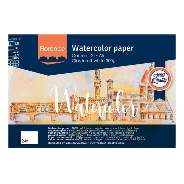 vaessen-florence-aquarellpapier-a5-beige-300-g-24-blatt image 1