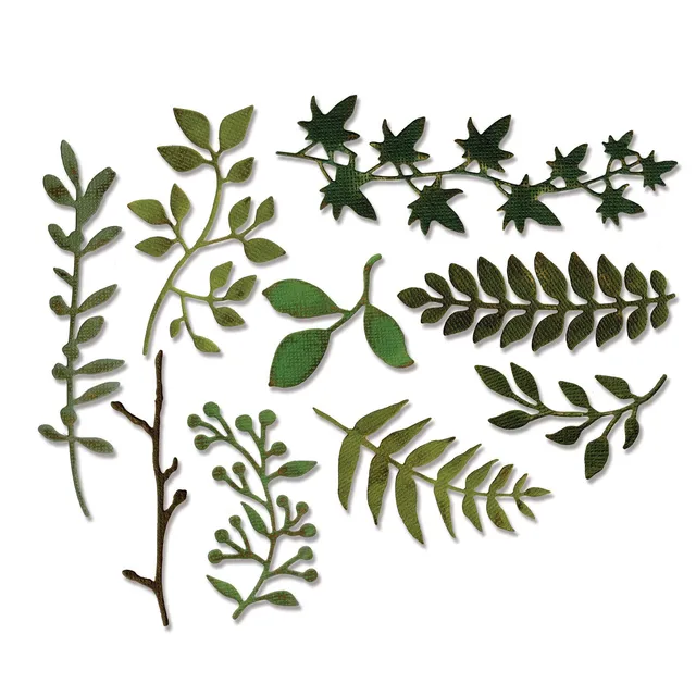 sizzix-thinlits-garden-greens-stanzset-bl-tter-9tlg-holtz image 1
