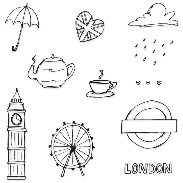 sizzix-clear-stamps-london-icons-stempelset-11er-reise image 1