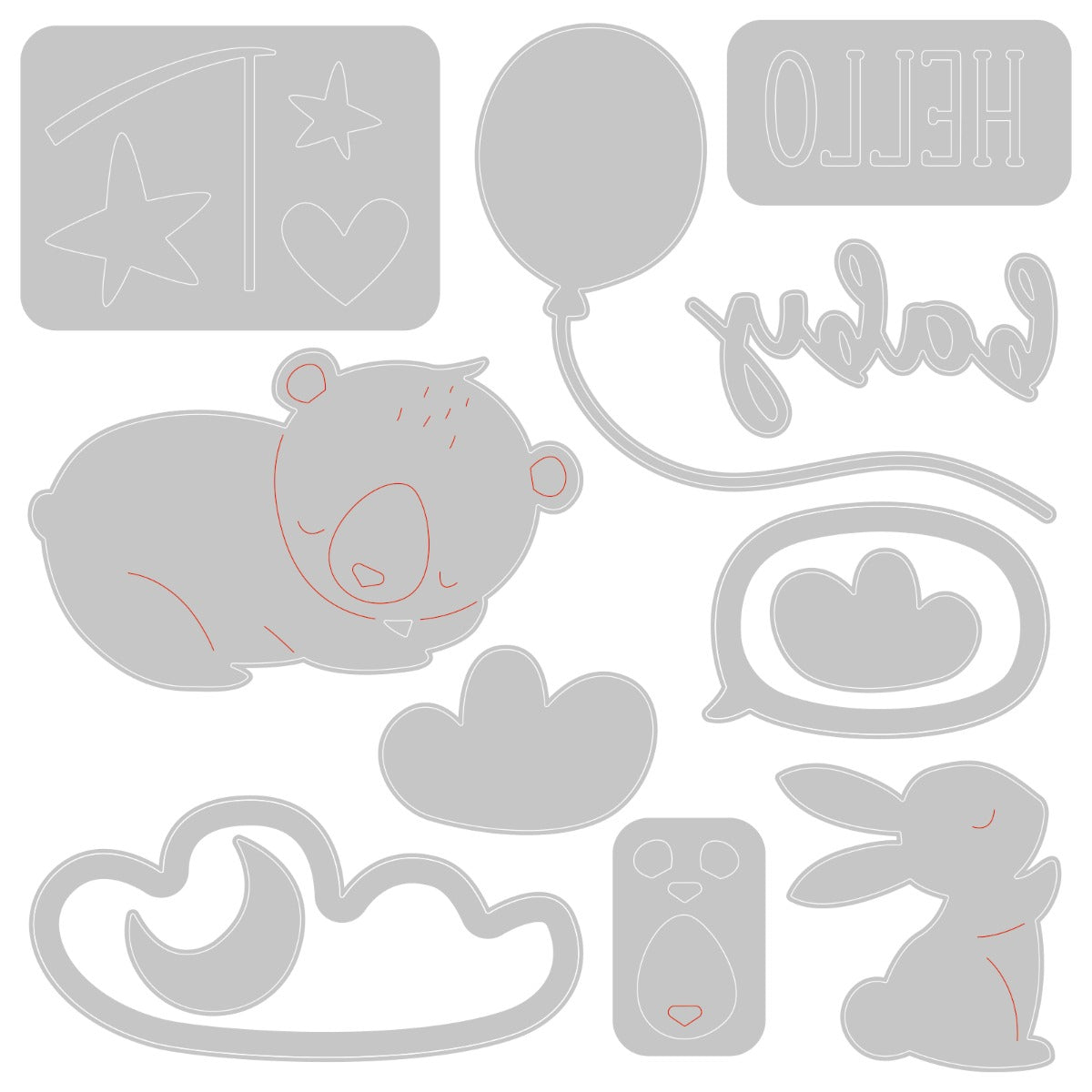 sizzix-thinlits-hello-baby-stanzschablonen-12-teilig-baby image 2