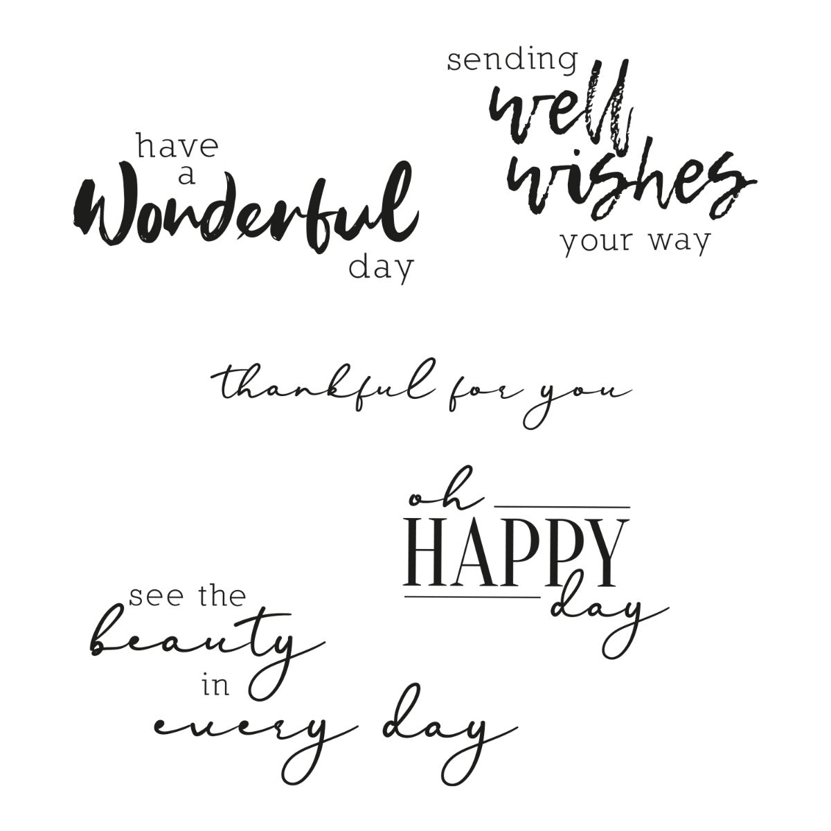 sizzix-clear-stamps-sunnyside-sentiments-5-stempel-5tlg image 1