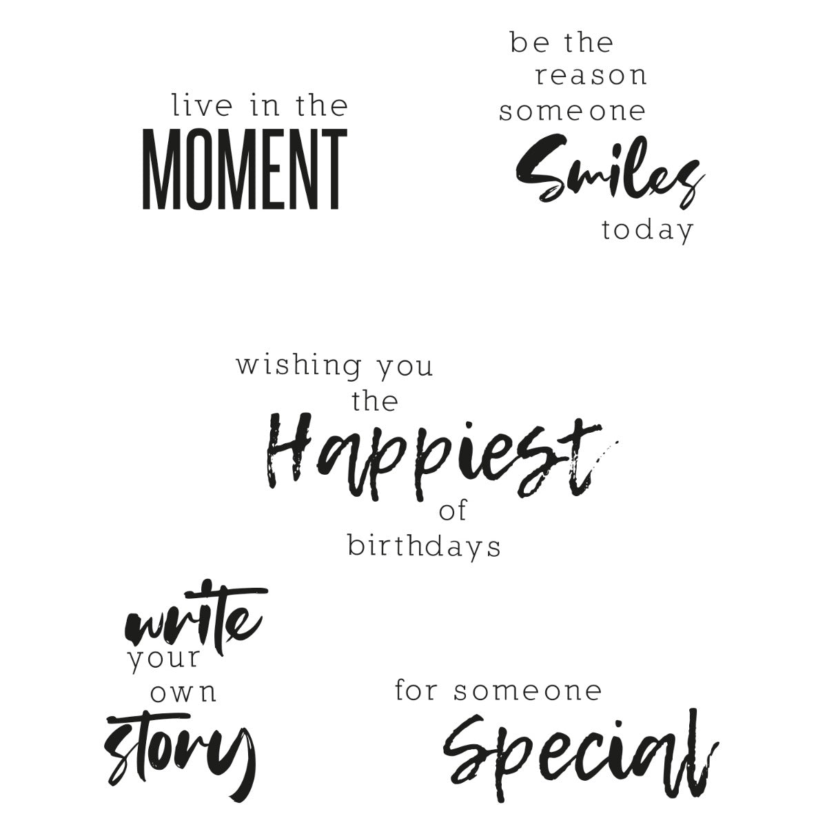 sizzix-clear-stamps-sunnyside-sentiments-2-stempel-5tlg-spr-che image 1