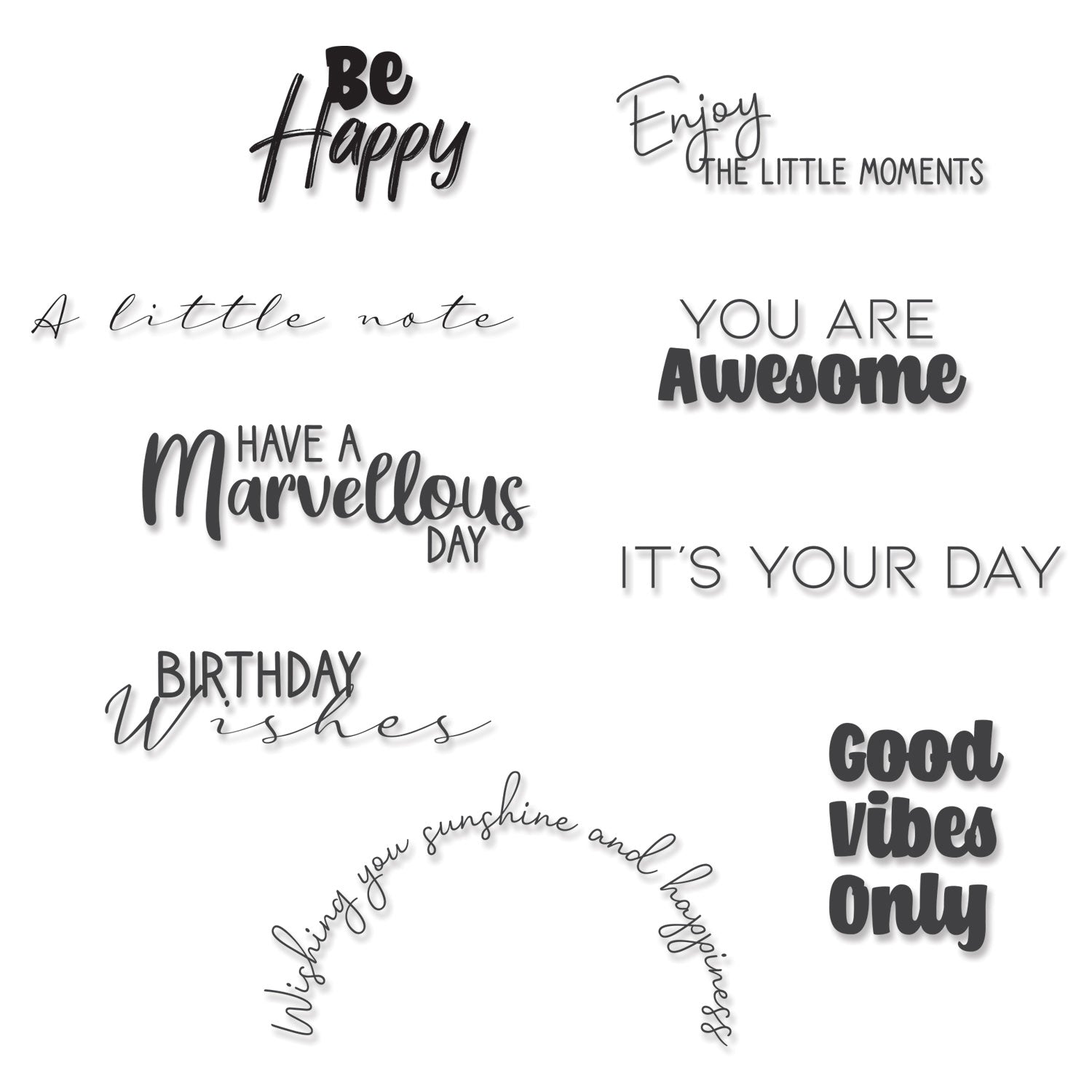 sizzix-clear-stamps-everyday-sentiments-stempelset-9tlg-englisch image 1