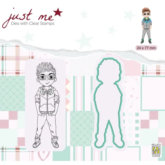 nellie-s-choice-stanzform-junge-mit-hund-24x77mm-stempel image 1