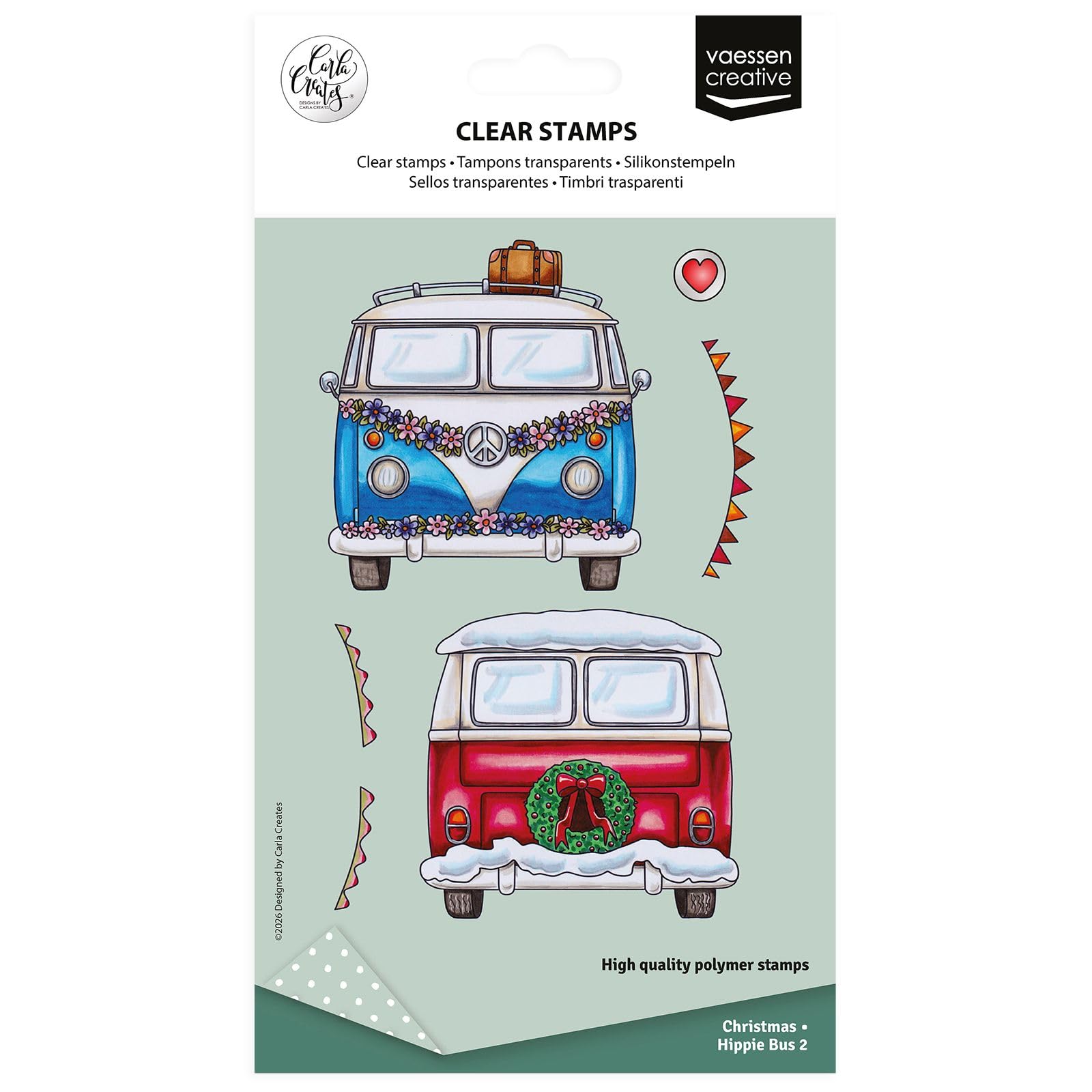 vaessen-creative-cut-easy-hippie-bus-silikonstempel-13-tlg-klar image 1