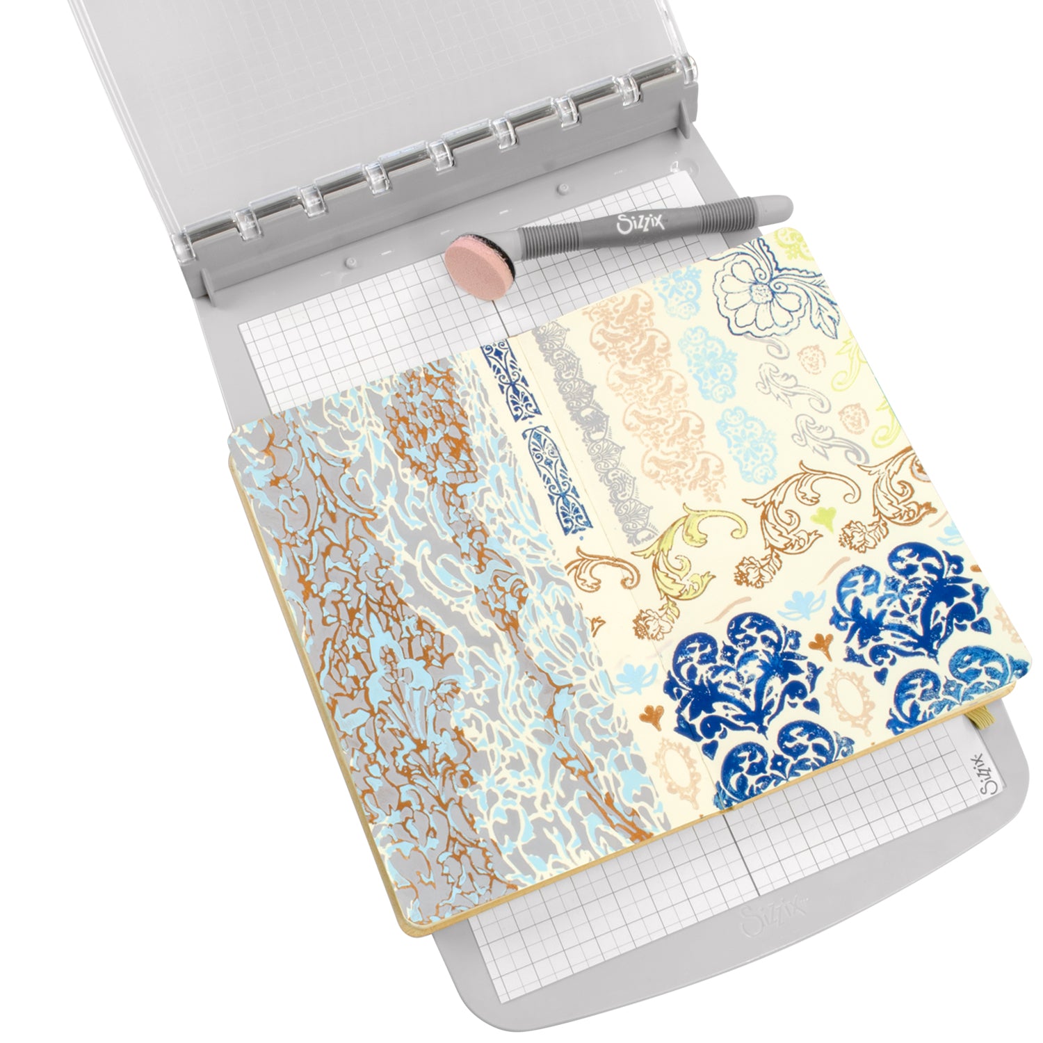 sizzix-studio-ornate-stempelset-schablonen-vic-hollins-17-teilig image 2