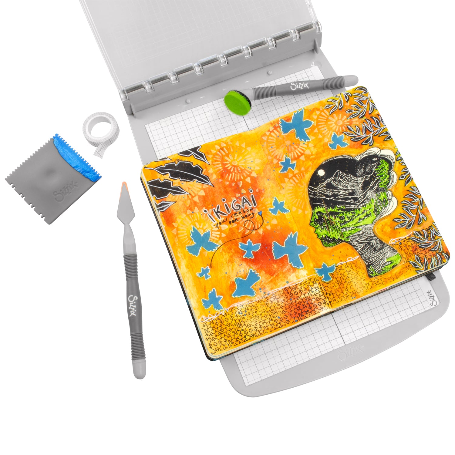 sizzix-studio-stempel-schablonen-set-ikigai-cat-kerr image 2