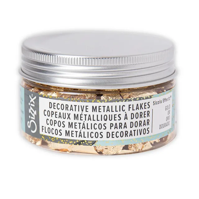 sizzix-effectz-metallic-flakes-blattgold-gold-0-8g-deko image 1