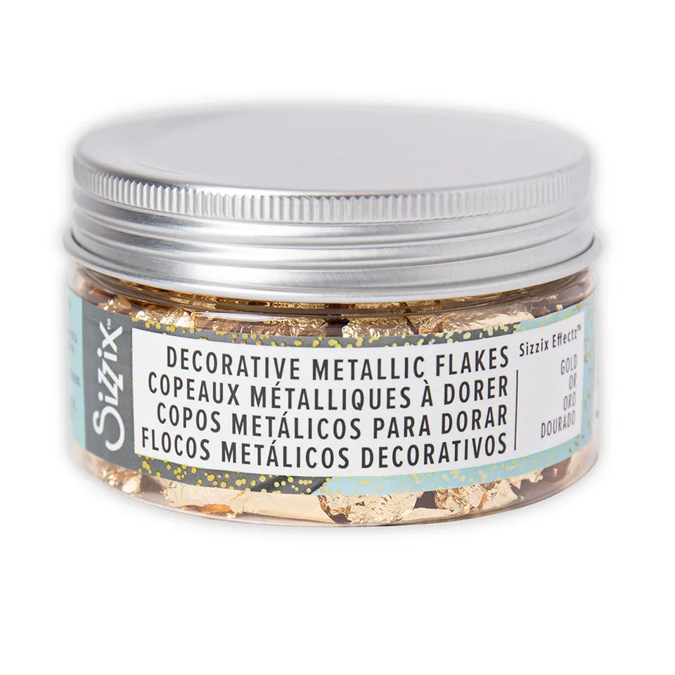 sizzix-effectz-metallic-flakes-blattgold-gold-0-8g-deko image 1