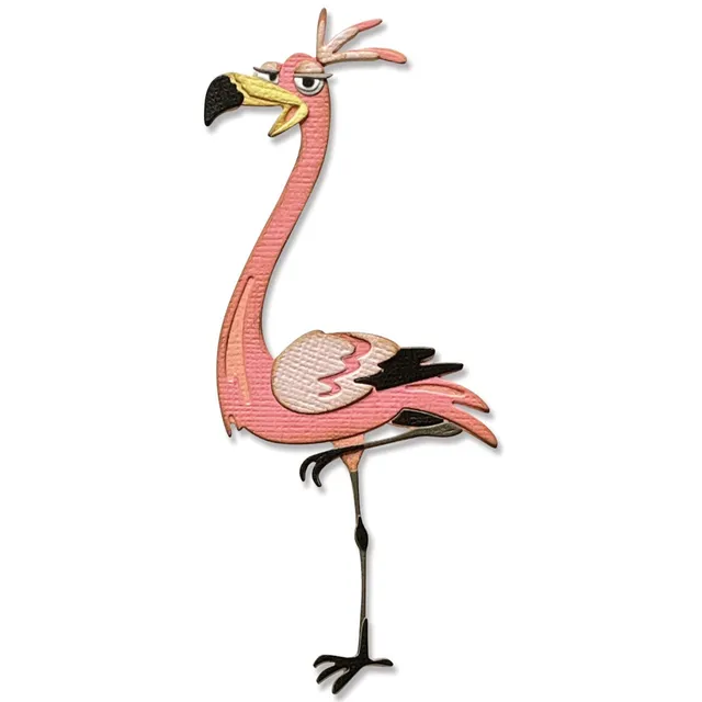 sizzix-thinlits-gladys-flamingo-9-st-ck-colorize-stanzen image 1