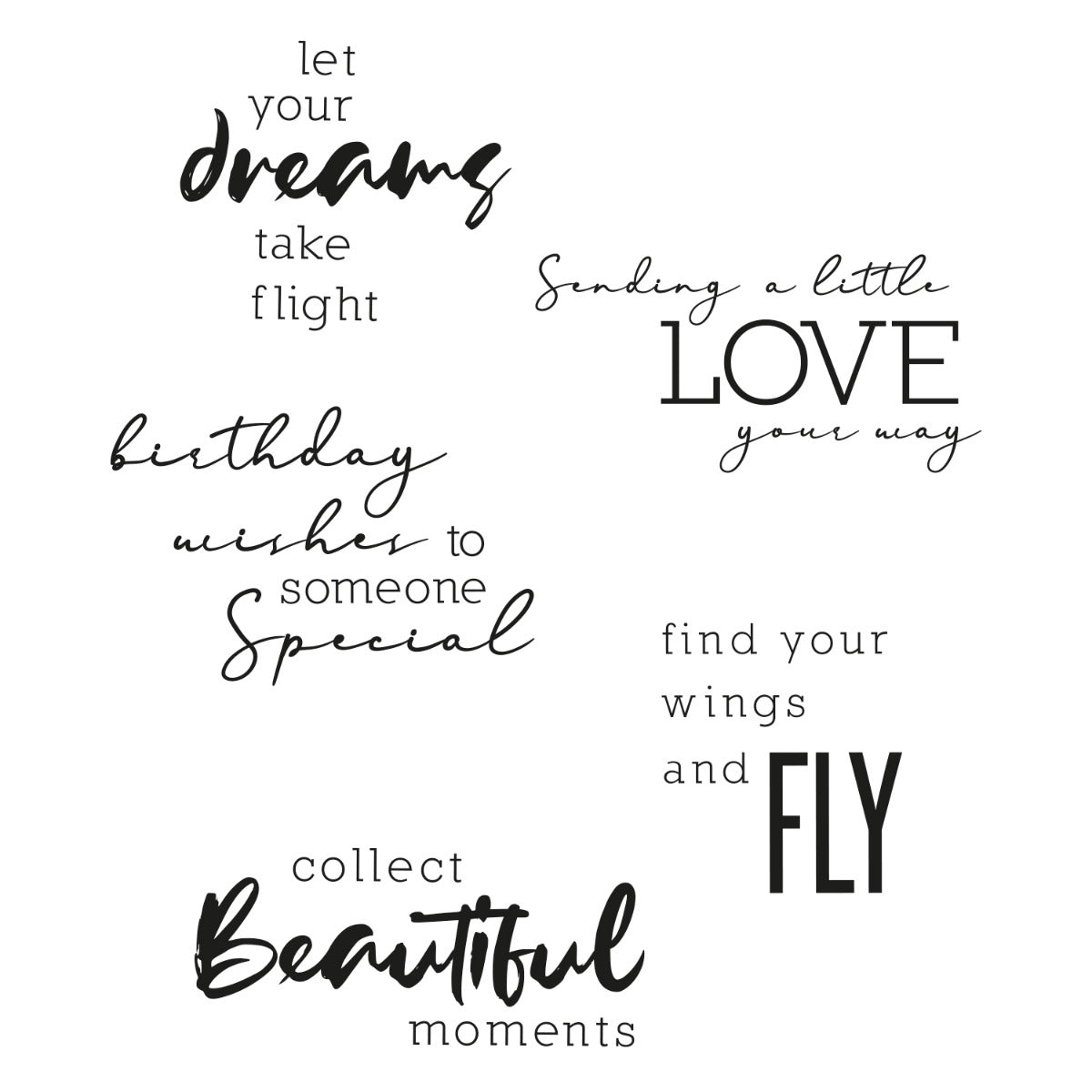 sizzix-clear-stamps-sunnyside-sentiments-3-stempelset-5er-gr-e image 1