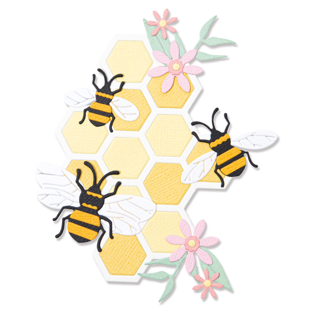 sizzix-thinlits-bee-hive-stanzschablonen-11tlg-biene-wabe image 1