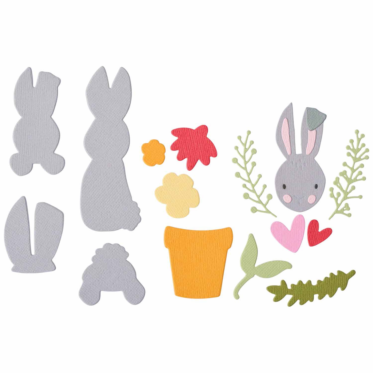sizzix-thinlits-bunny-bits-blooms-2-stanze-17er-ostern image 1
