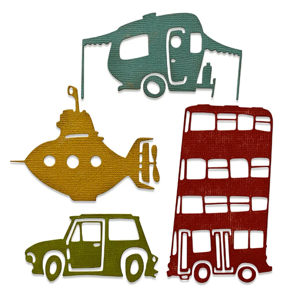 sizzix-thinlits-wacky-transport-1-stanzschablonen-4er-auto-filigran image 1