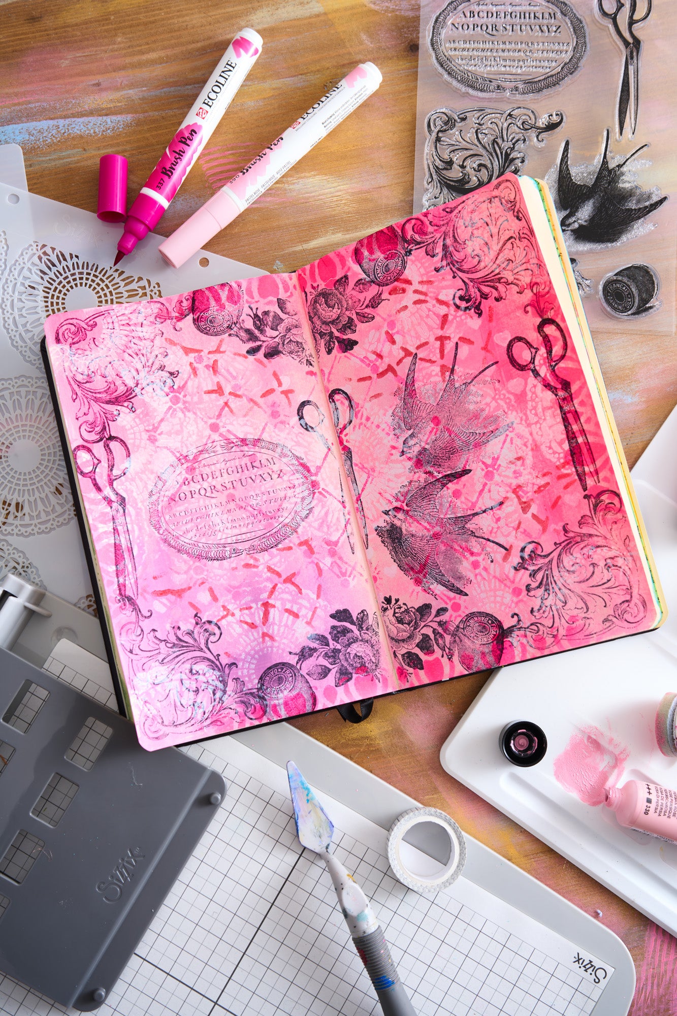 sizzix-studio-stitches-stempelset-a5-blumen-v-gel image 6