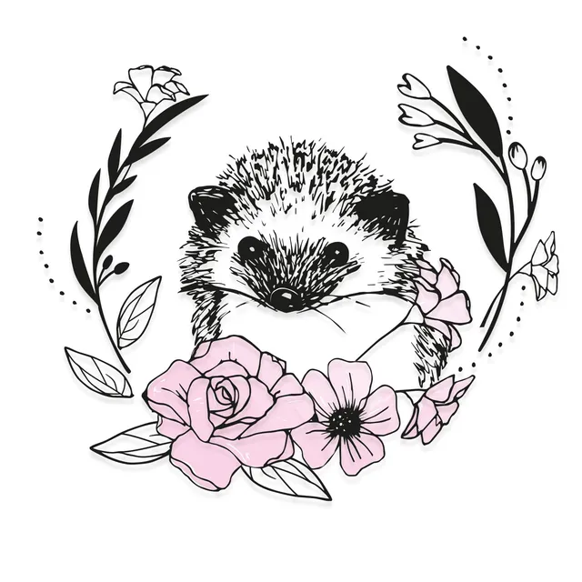 sizzix-layered-stamps-floral-hedgehog-stempelset-9-tlg-igel image 1
