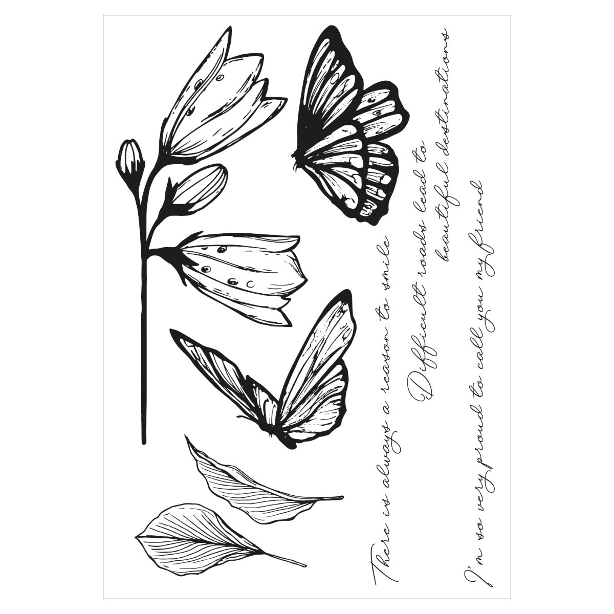 sizzix-cosmopolitan-farfallina-stempelset-8tlg-mit-schablone image 3