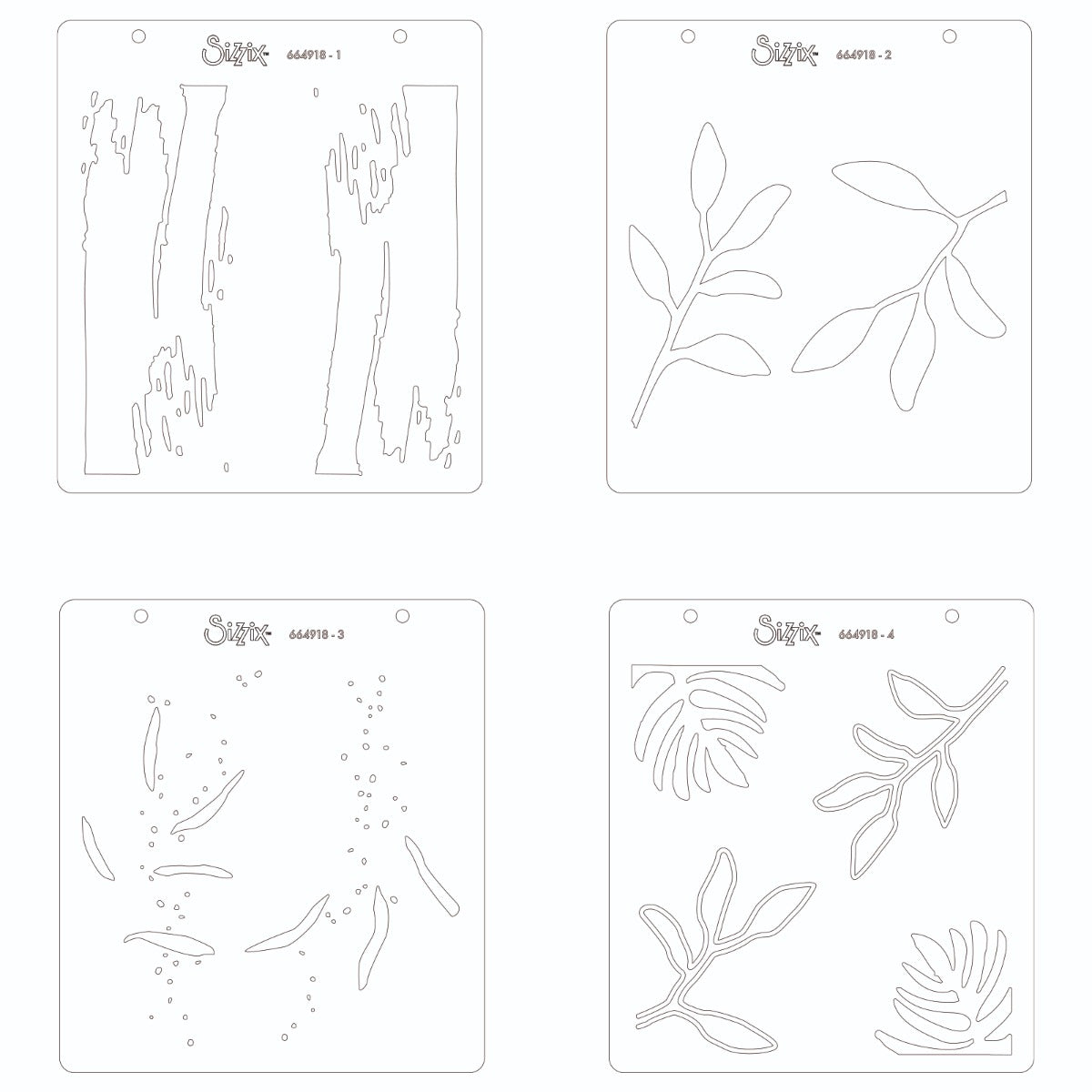 sizzix-layered-stencils-watercolor-leaves-schablonen-4er-bl-tter image 2