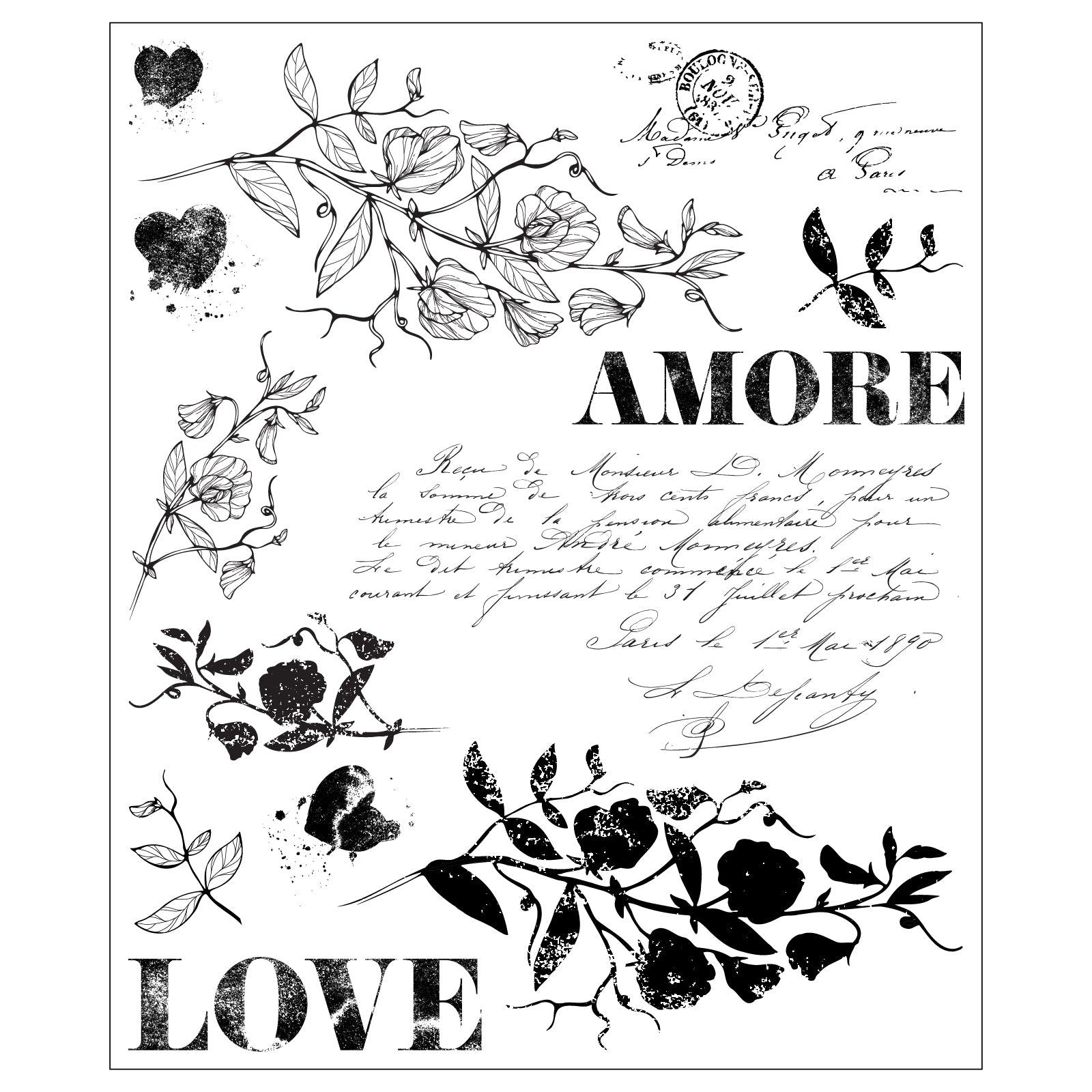 sizzix-studio-love-letters-clear-stamps-stempelset-13tlg-wolfe image 5