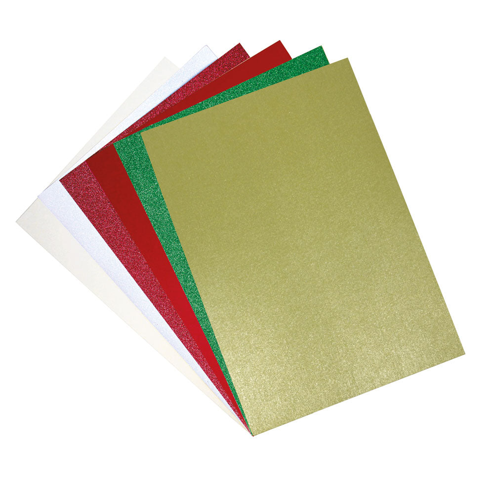 sizzix-surfacez-festive-cardstock-60-blatt-glitzer-perl image 1