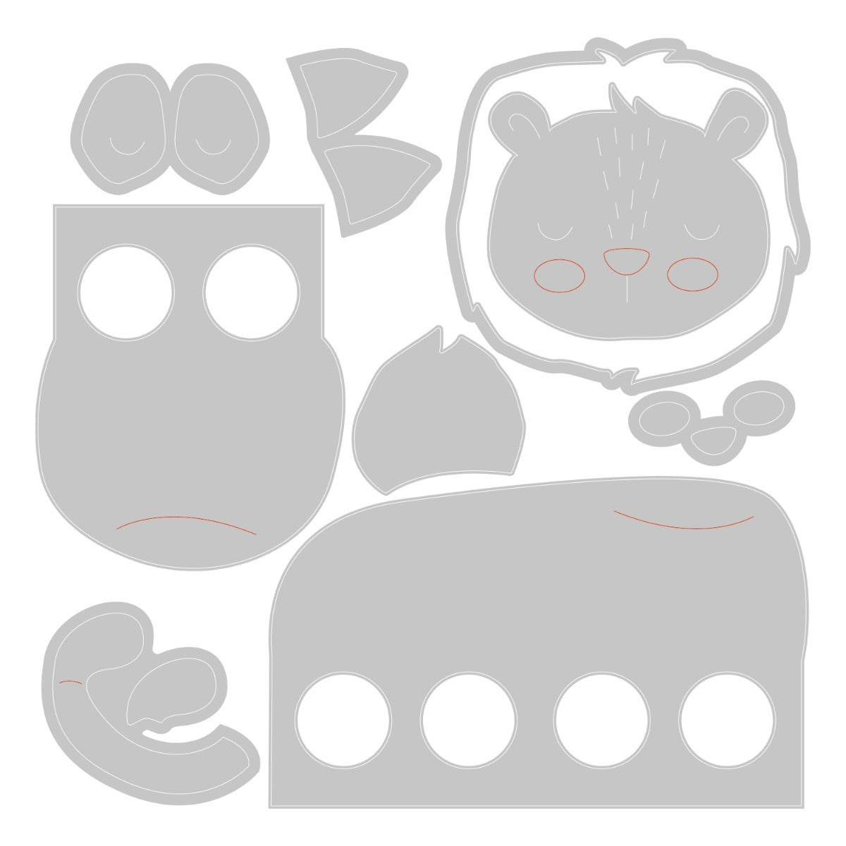 sizzix-thinlits-animal-finger-puppets-stanzschablonen-9tlg-tiere image 2