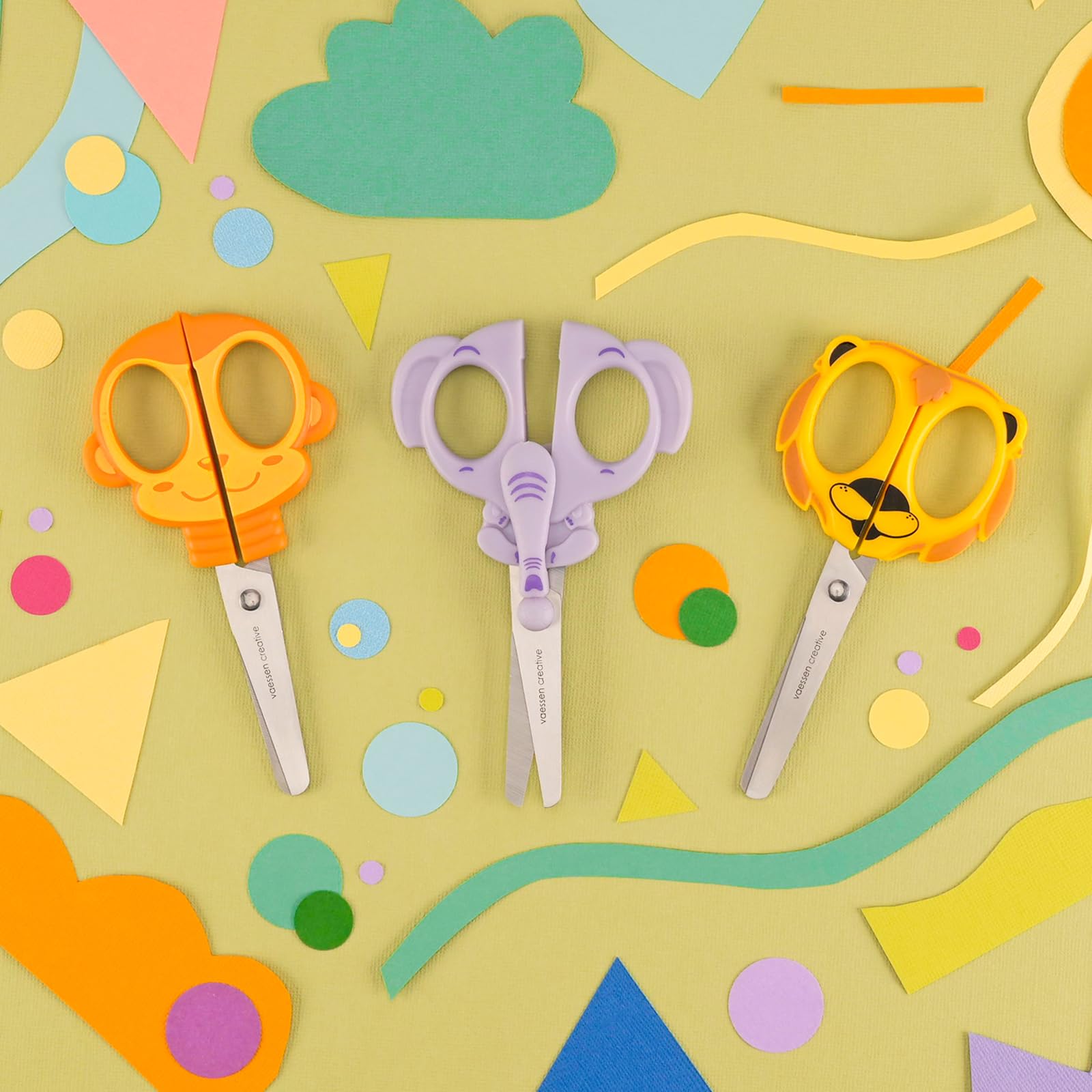 vaessen-creative-cut-easy-kinderscheren-affe-elefant-l-we-3er image 2