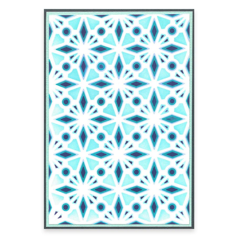 sizzix-layered-stencils-geo-crystals-schablonen-a6-4er image 1