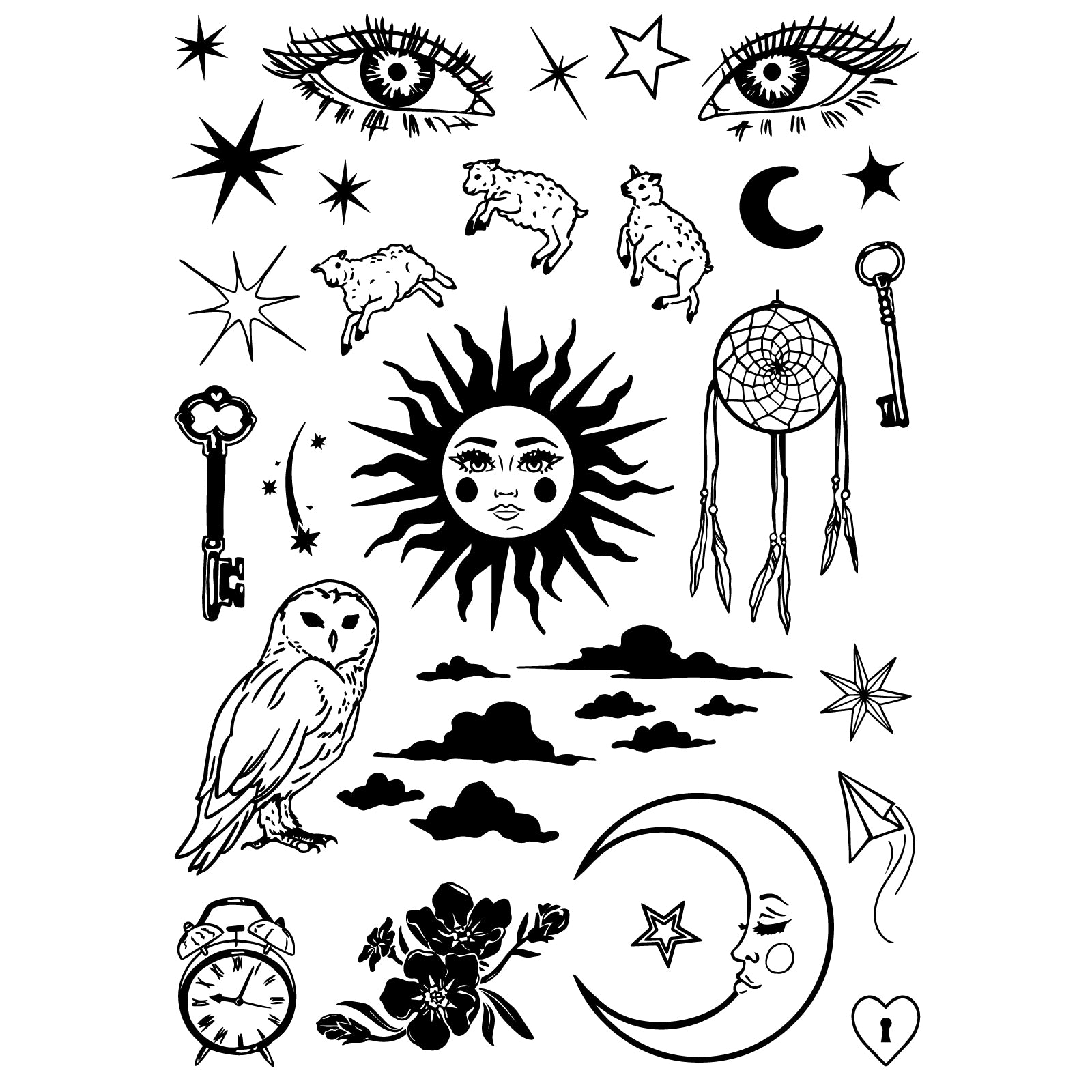sizzix-studio-dreamscape-clear-stamps-27tlg-3-schablonen image 5