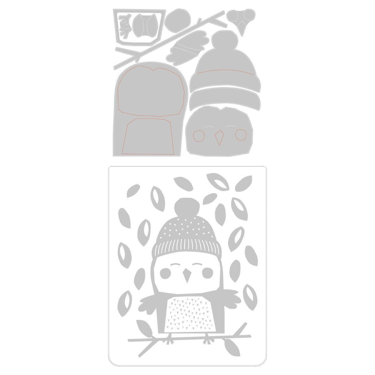 sizzix-thinlits-stanzschablonen-cozy-owl-eule-11tlg-mit-folder image 2