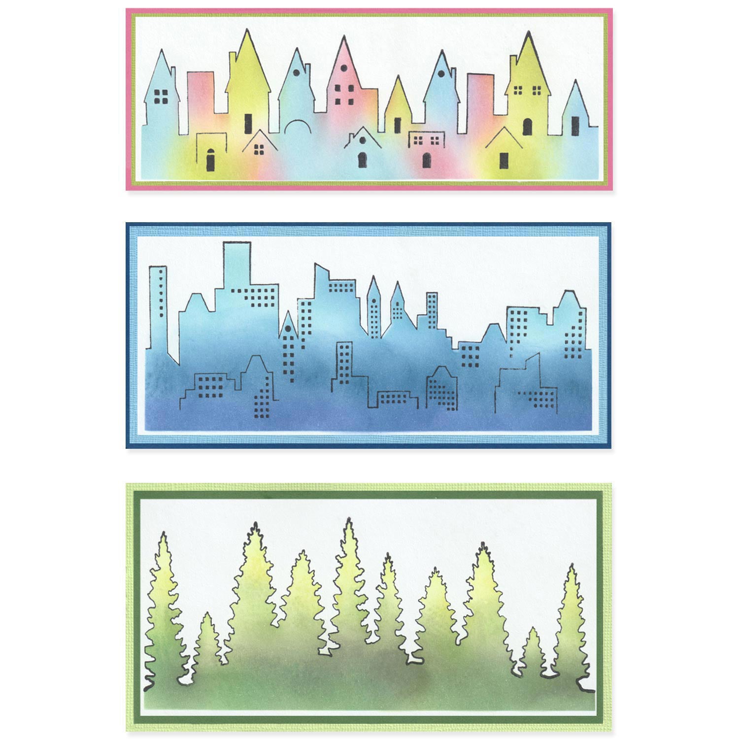 sizzix-clear-stamps-cosmopolitan-the-view-a5-stempelset-6tlg image 1