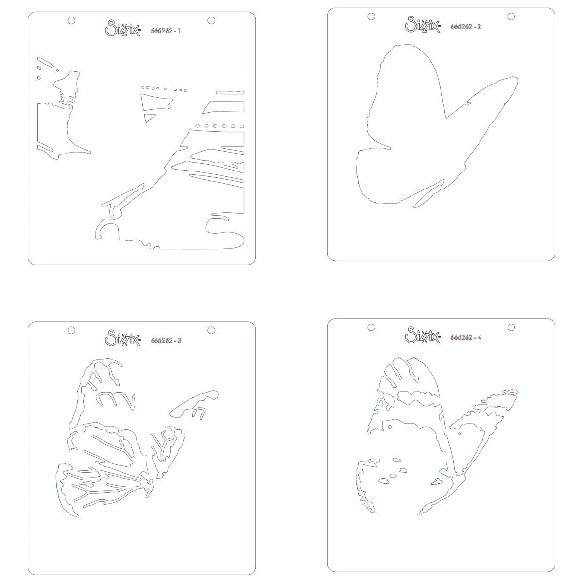 sizzix-layered-stencils-butterfly-schablonen-4tlg-schmetterling image 2