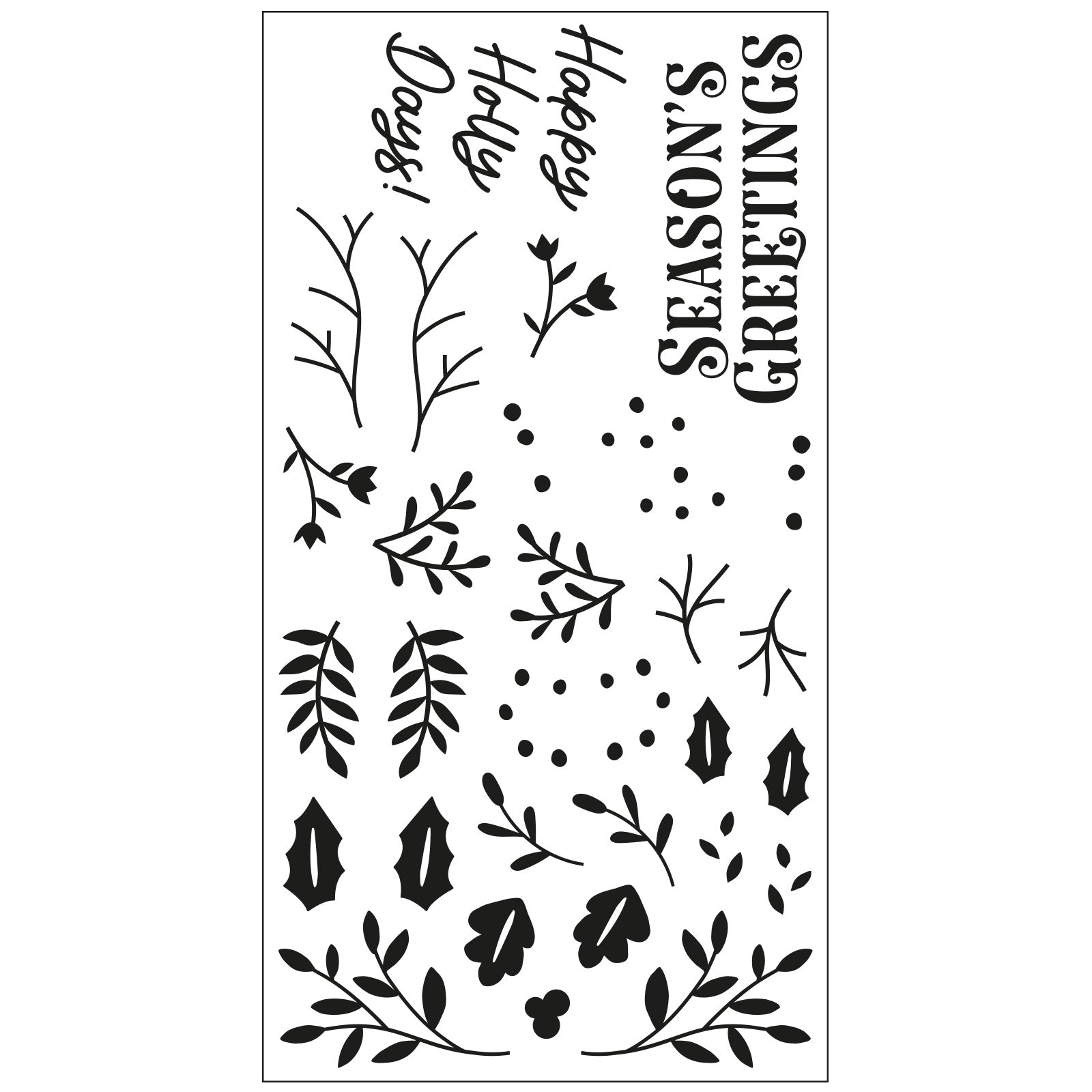 sizzix-clear-stamps-happy-holly-days-stempel-29tlg-weihnachten image 2