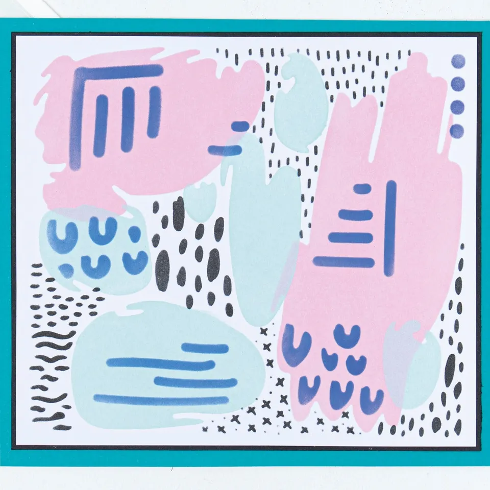 sizzix-layered-stencils-abstract-marks-schablonen-4er image 1