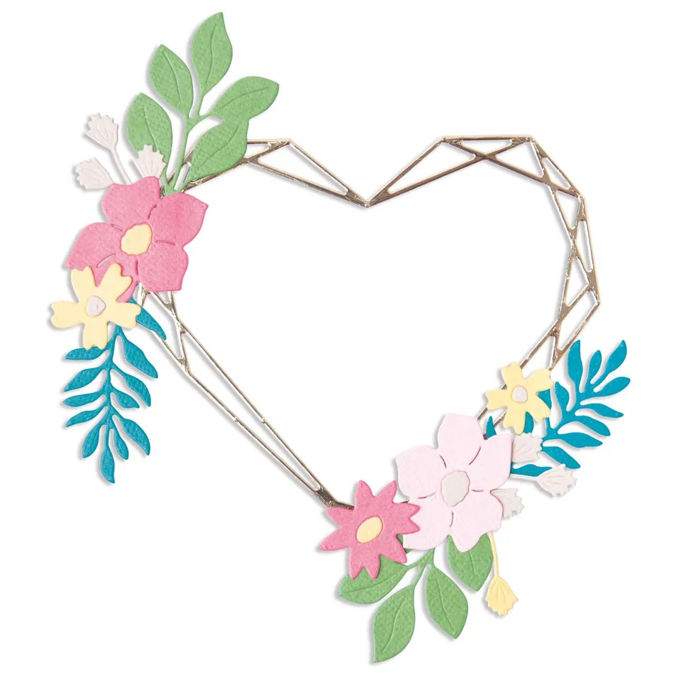 sizzix-thinlits-floral-geo-heart-frame-stanzschablonen-9tlg image 1