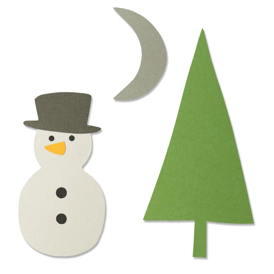 sizzix-bigz-stanzschablone-snow-scene-schneemann-winter image 1